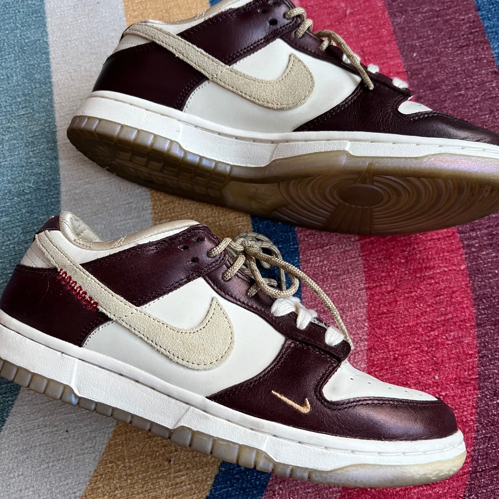 Nike Dunk Low LX "Sail/Team Gold/Burgundy Crush" Women's Shoe size 9